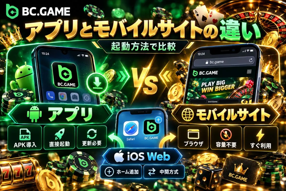 BC Gameアプリとモバイルサイトの違い