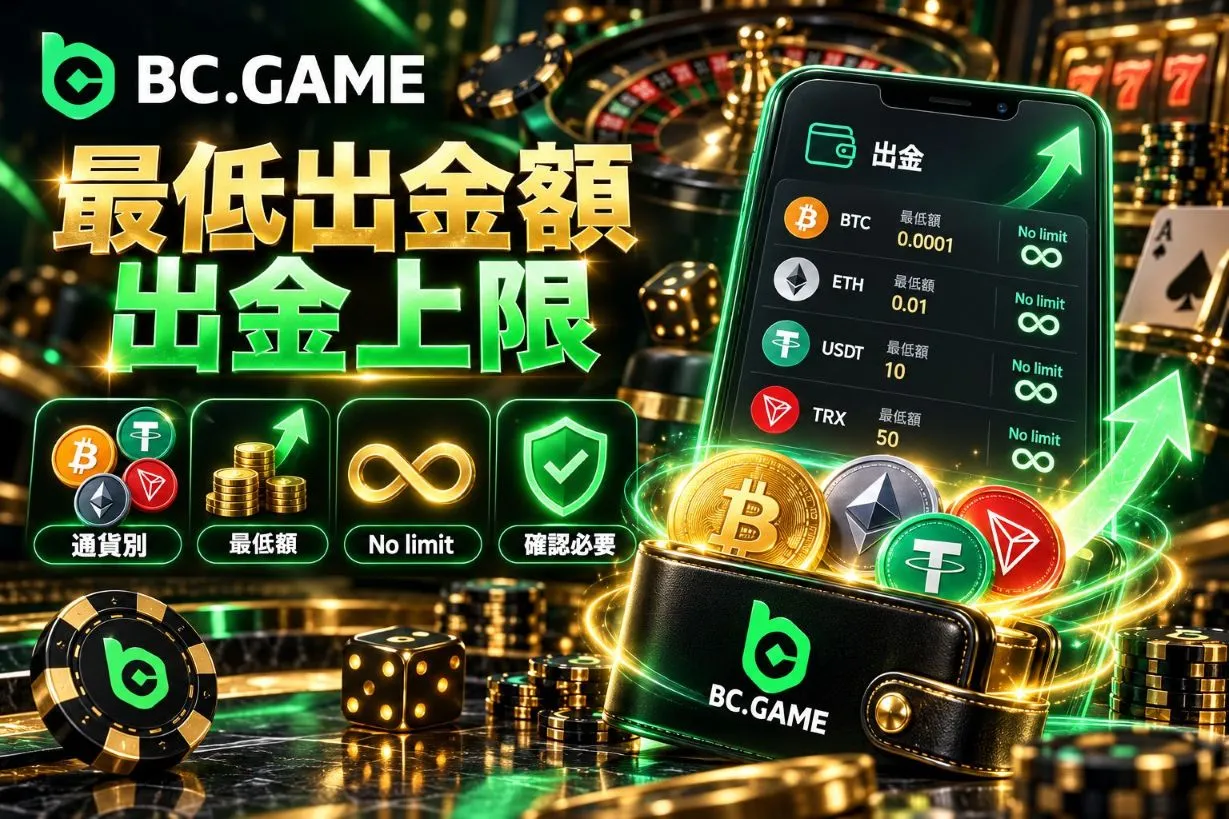 BC Gameの最低出金額と出金上限