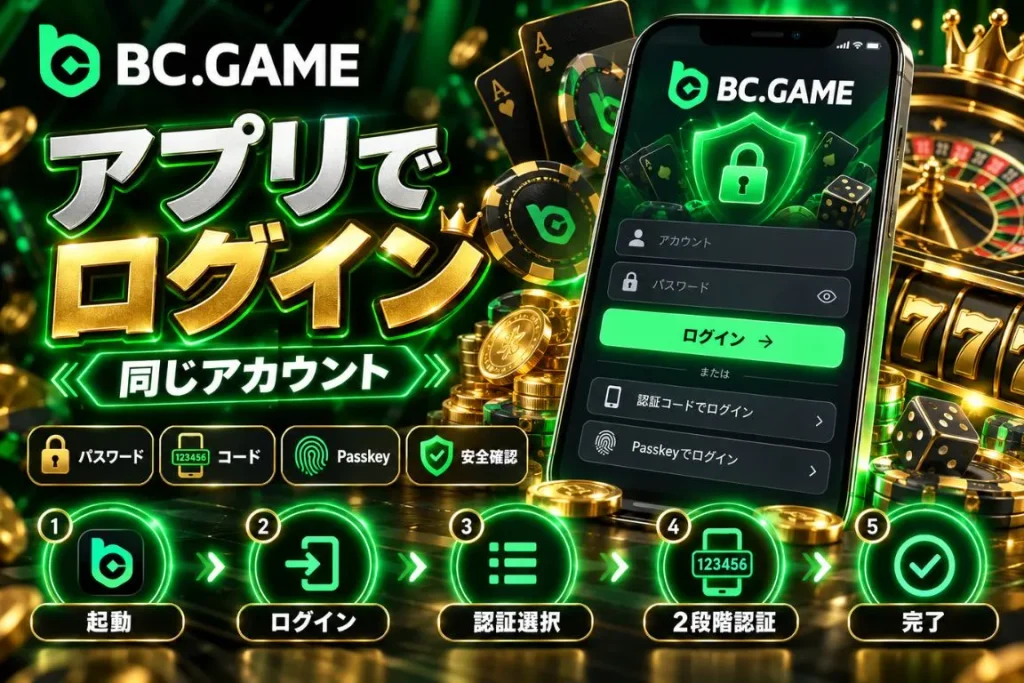 BC Gameアプリでアカウントにログインする方法
