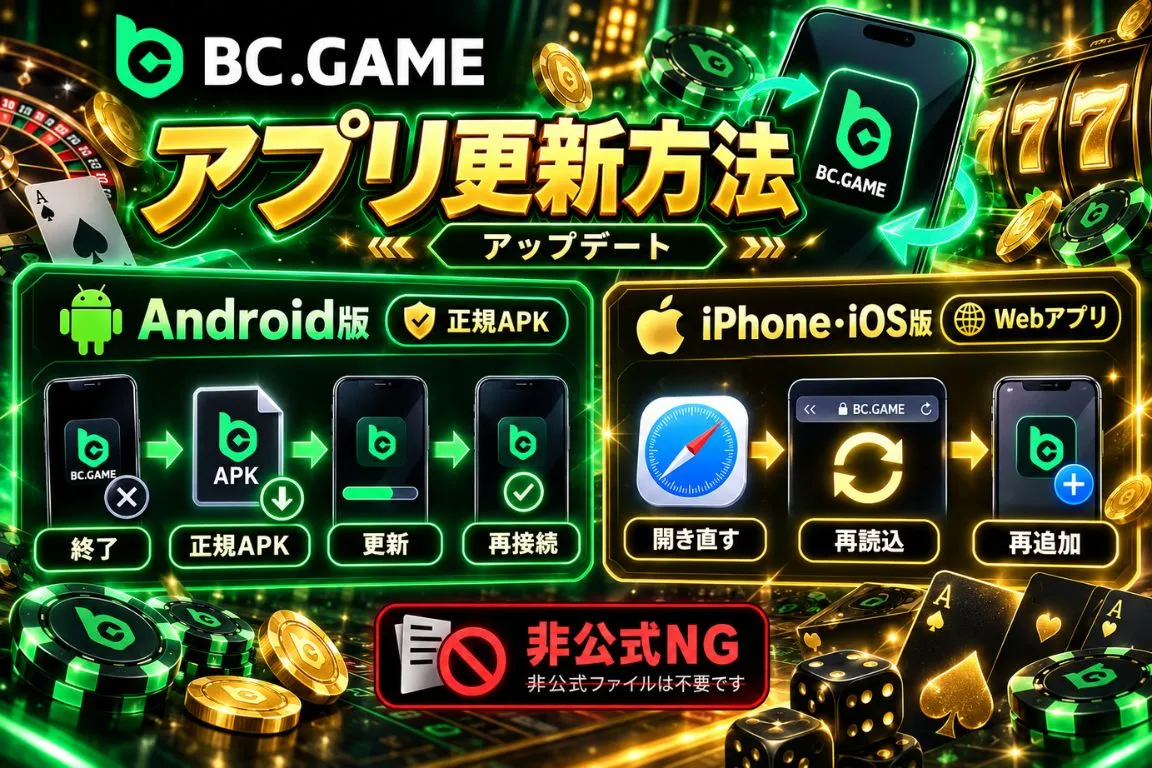 BC Gameアプリをアップデートする方法