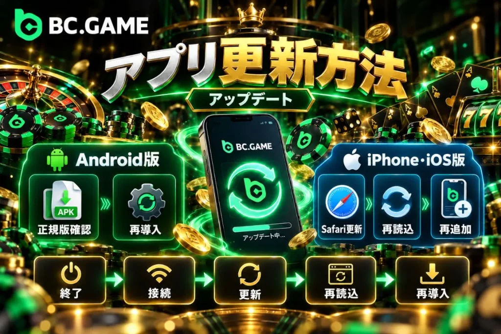 BC Gameアプリをアップデートする方法