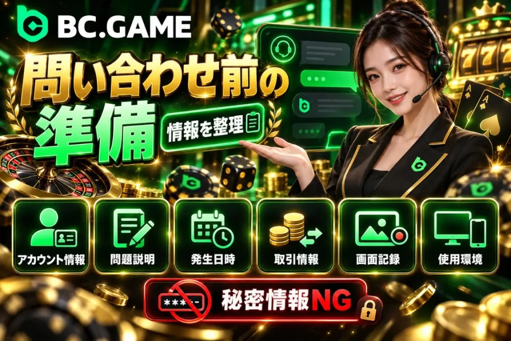 問い合わせ前に準備する情報